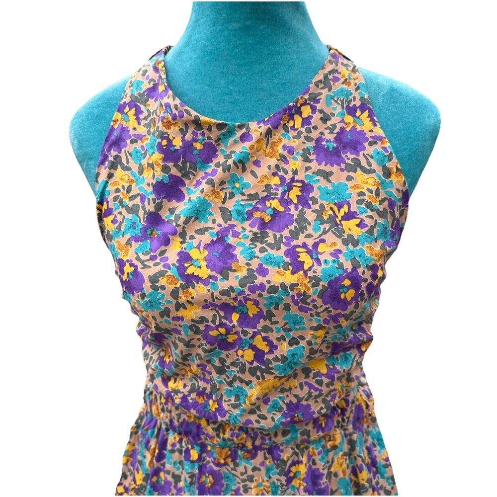 Love + Harmony Maxi Dress Women L Halter elastic floral cottage core hippie line